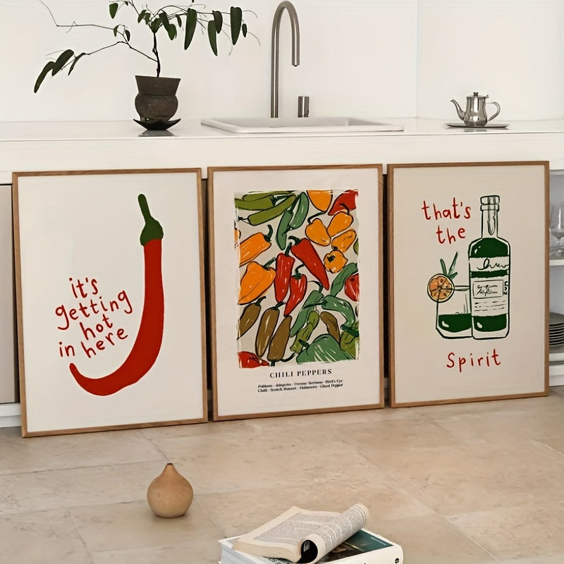 Retro Chilipeppar Poster Set – 3-pack