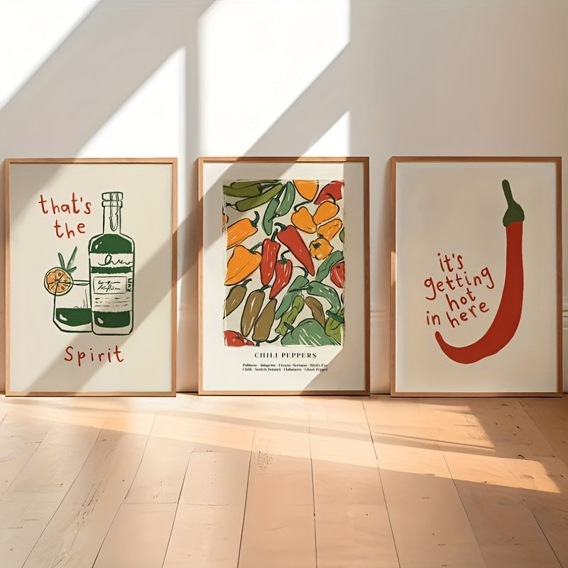 Retro Chilipeppar Poster Set – 3-pack