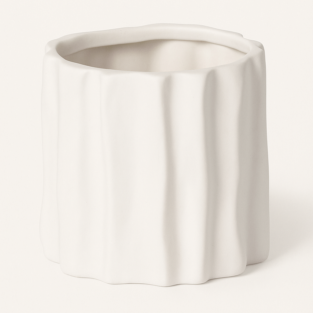 Kruka – Vit Stengods, 15 cm