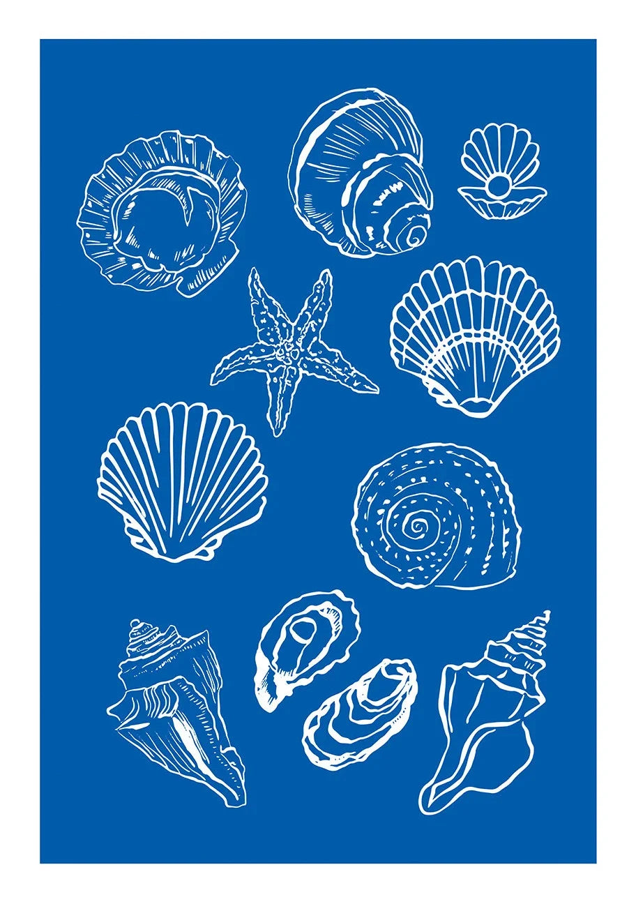 Somrig Poster – "Seashells Meet Me At The Beach" i La Dolce Vita-stil