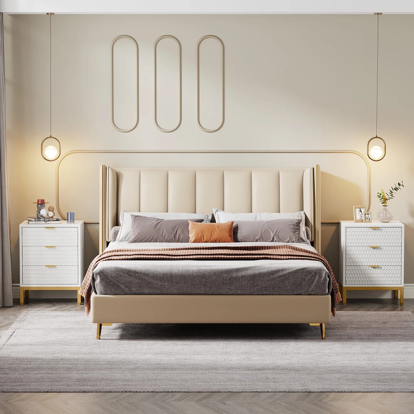 Sängbord med 3 lådor