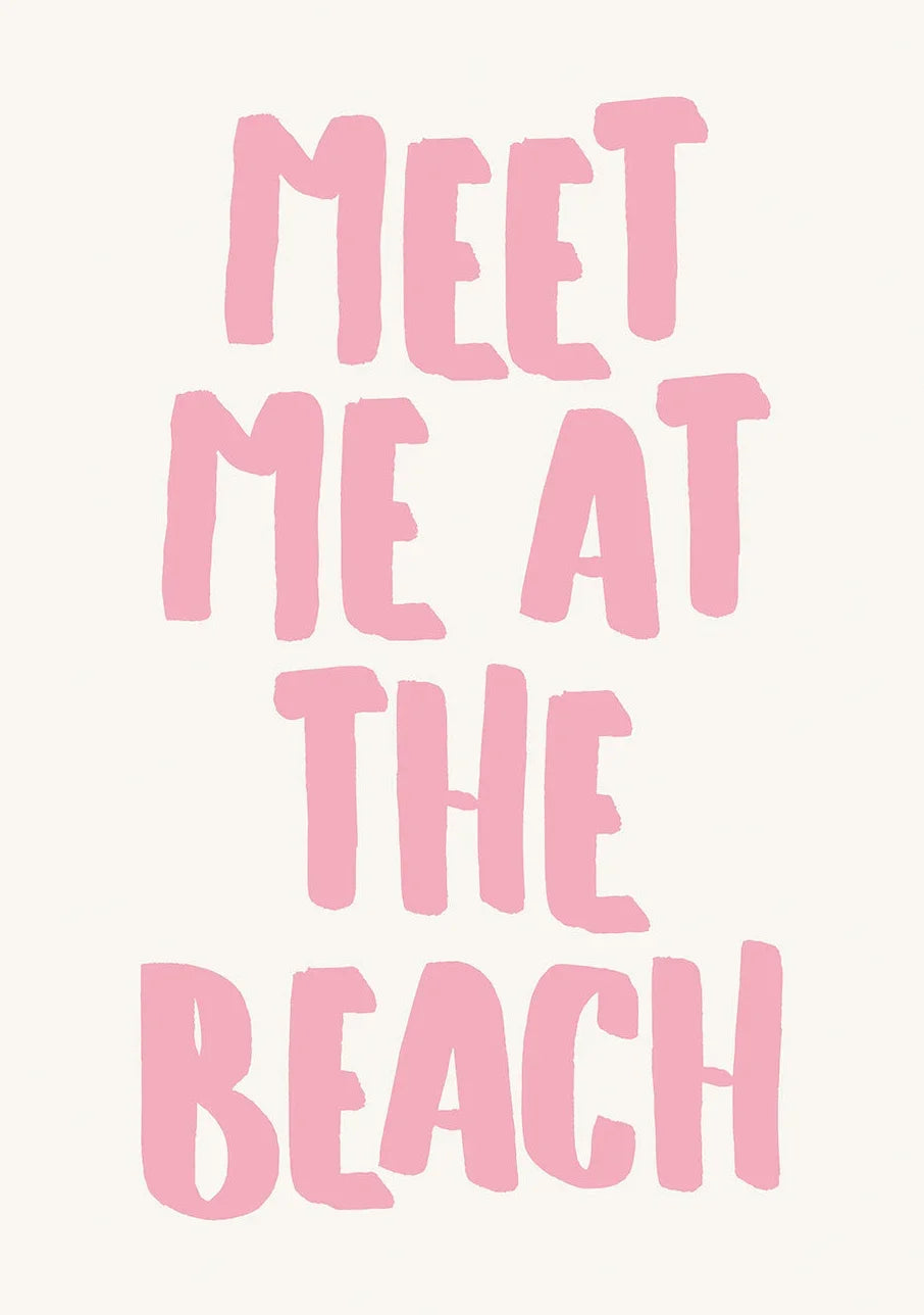 Somrig Poster – "Seashells Meet Me At The Beach" i La Dolce Vita-stil
