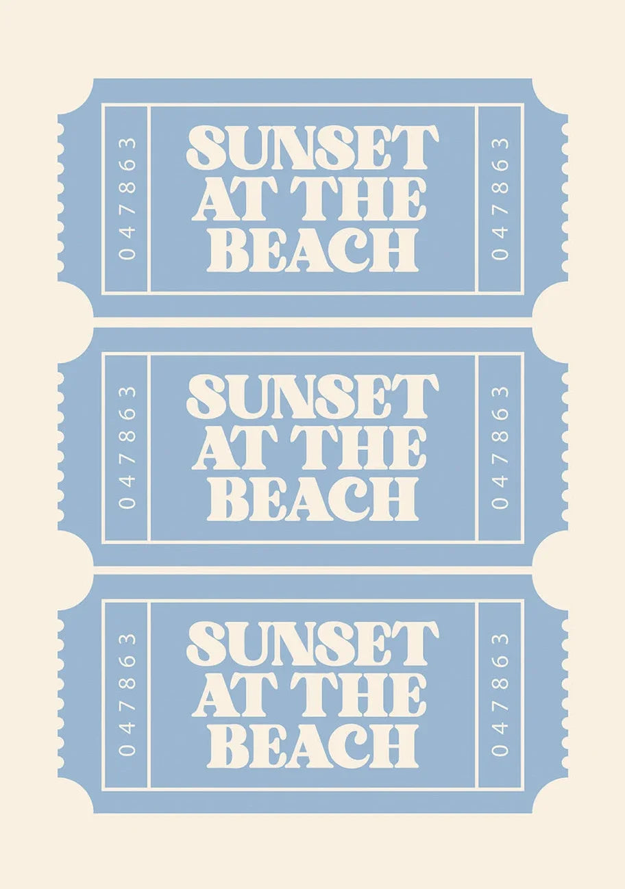 Somrig Poster – "Seashells Meet Me At The Beach" i La Dolce Vita-stil