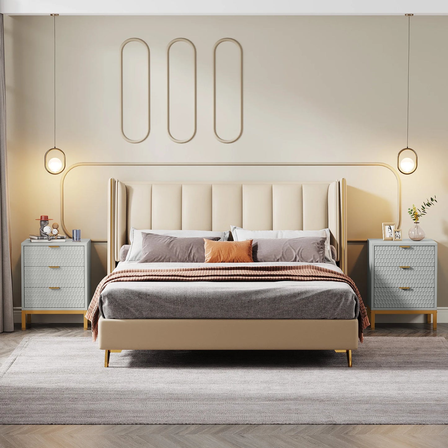 Sängbord med 3 lådor