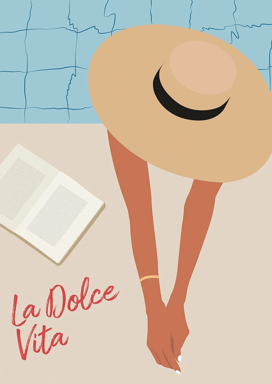 Somrig Poster – "Seashells Meet Me At The Beach" i La Dolce Vita-stil