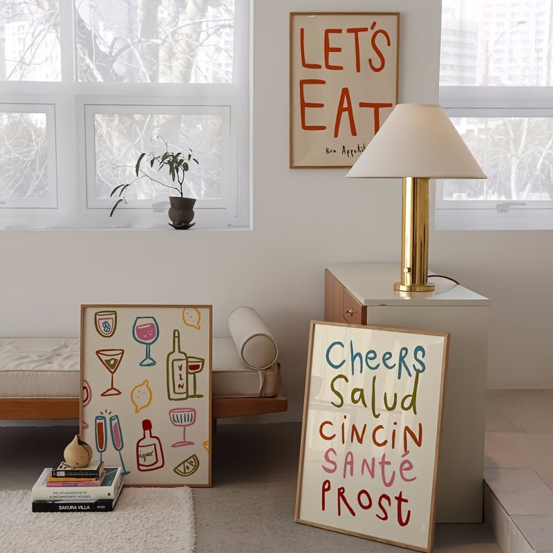 3-Pack Retro Posters – Mat, Kök & Vin med charm